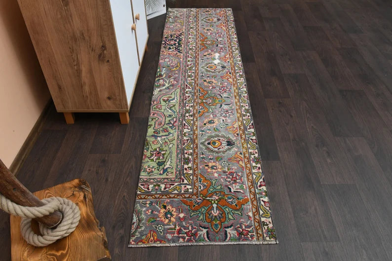 2x8 Vintage rug, Turkish rug, Hallway Rug, Oushak rug, Entryway rug, Wool rug, Kitchen rug, 2x8 Runner rug, Anatolian rug, 2.0x8.2 Ft